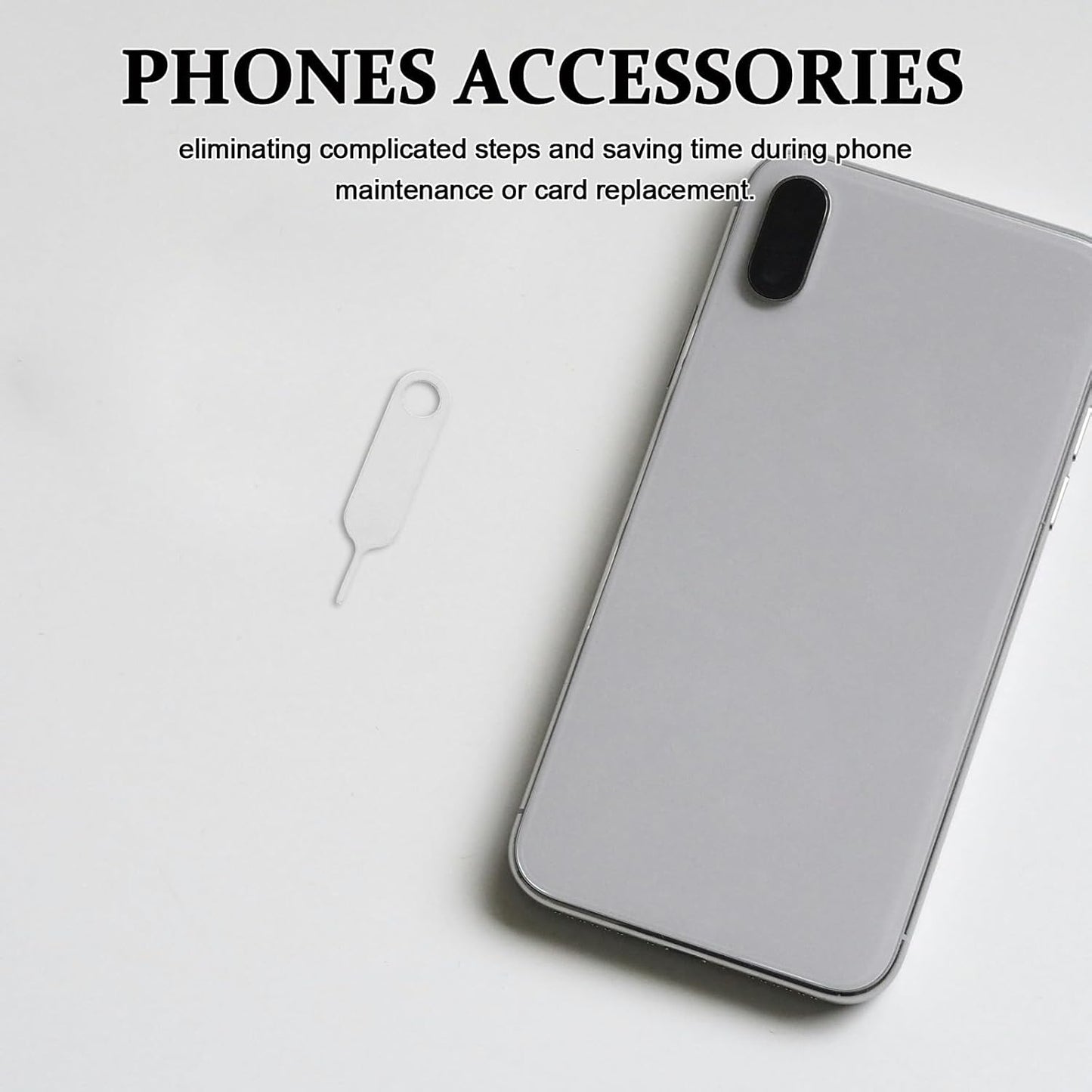 500pcs Set Zerodeko Stainless Steel Sim Card Ejector Pin Tool for Mobile Phones Universal Sim Removal Tool Anti-Lost