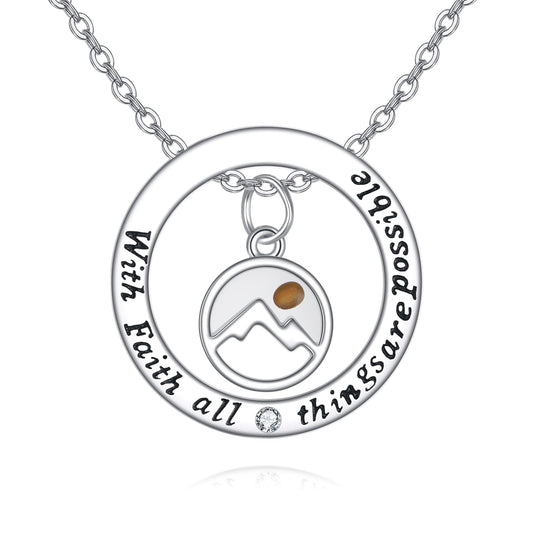VONALA Sterling Silver Mustard Seed Faith Necklace Christian Gifts for Women Inspirational Religious Christian Graduation Gifts