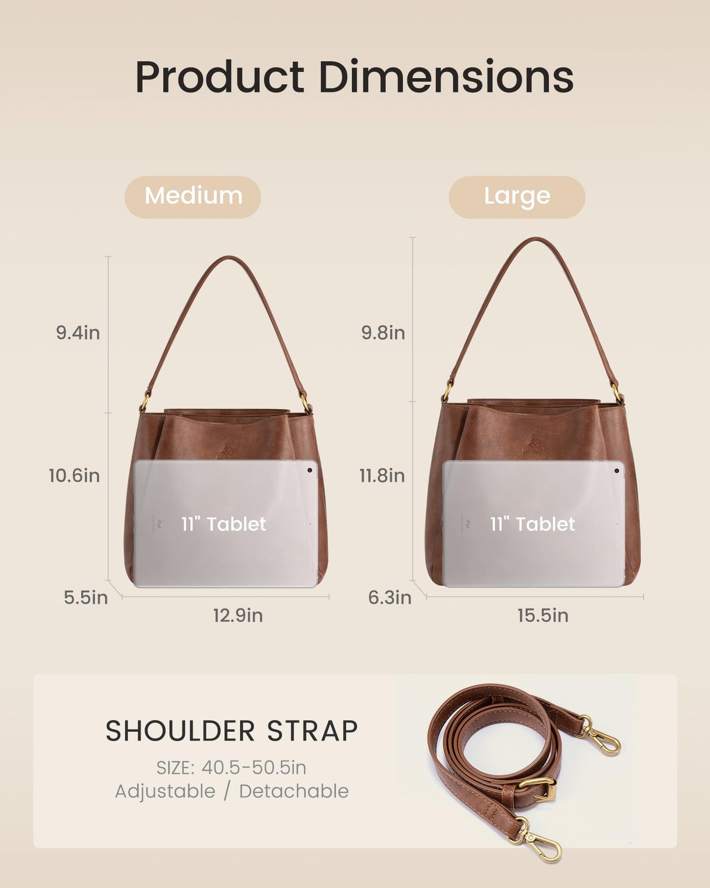 LOVEVOOK Hobo Crossbody Bag for Women with Three Large Compartments, Waterproof Shoulder Handbags Purse for work shopping travel