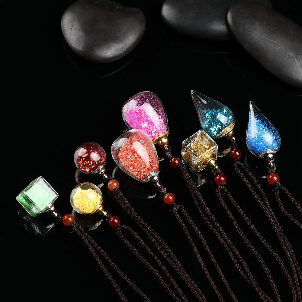 925 Sterling Silver Blood Vial Necklace For Women and Men - Glass Vial Pendant Necklace Perfume Bottle - Water Container Jar For Liquid Oil Diffuser Vial Jewelry