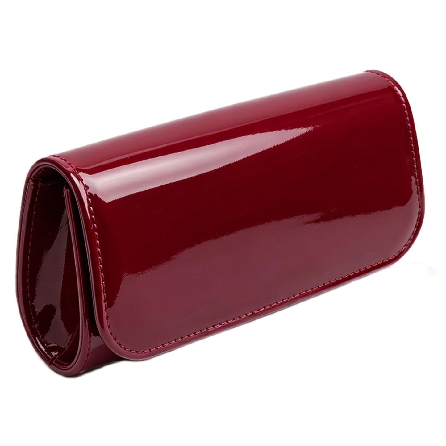 BYWAUQI Patent Leather Clutch Purses for Women Envelope Evening Bag with Detachable Chain for Formal Wedding Cocktail Party Prom Burgundy