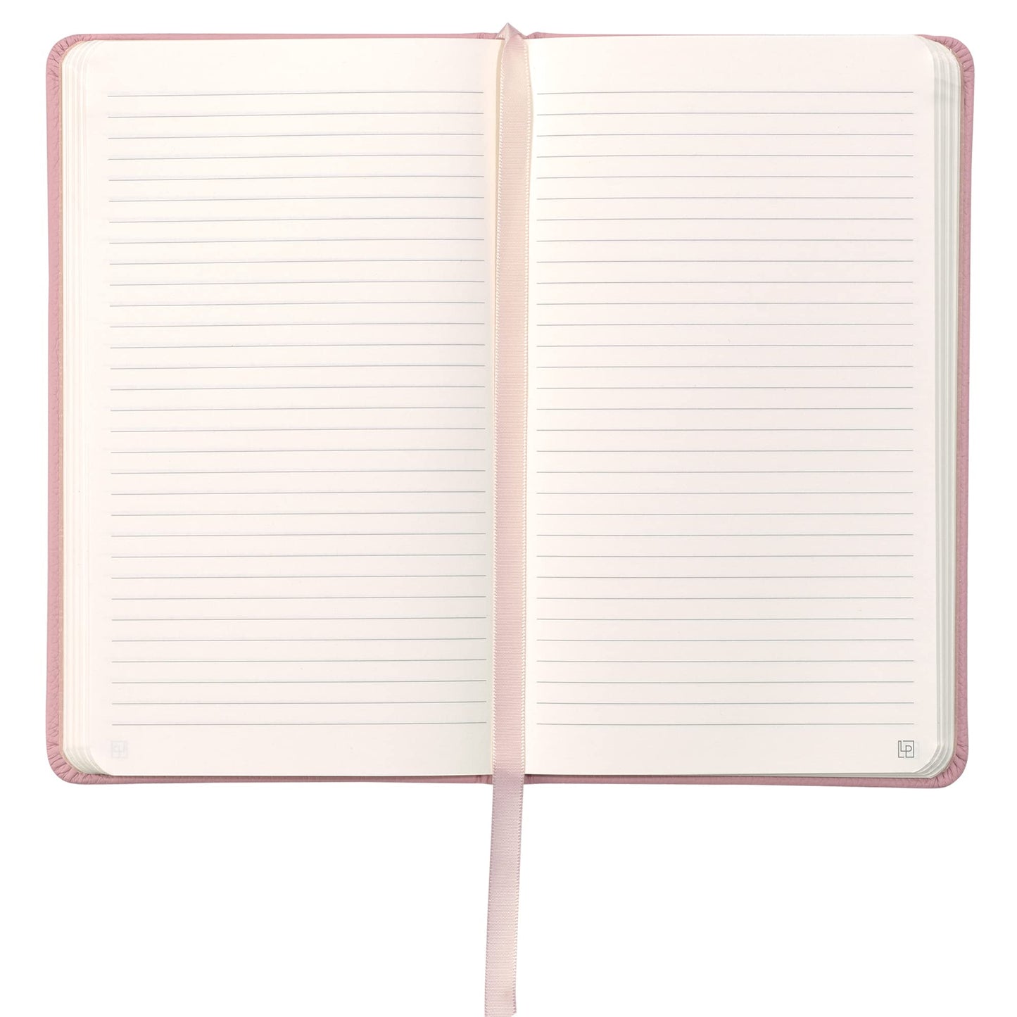 Leatherpress Leather Notebook, Writing Journal, Full-Grain Leather, Narrow Ruled Paper, Notebooks for Work & School, Quartz Pink (8.4" x 5.4”)