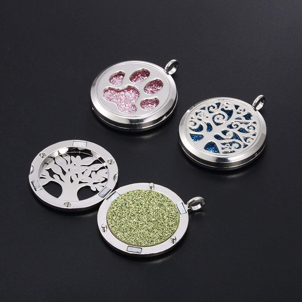 Vie jeune 10pcs Mixed Dragon Angel Wings Pendant Aroma Diffuser Charms Stainless Steel Tone Perfume Essential Oil Diffuser Necklace Pendant Locket Jewelry (Style 6)