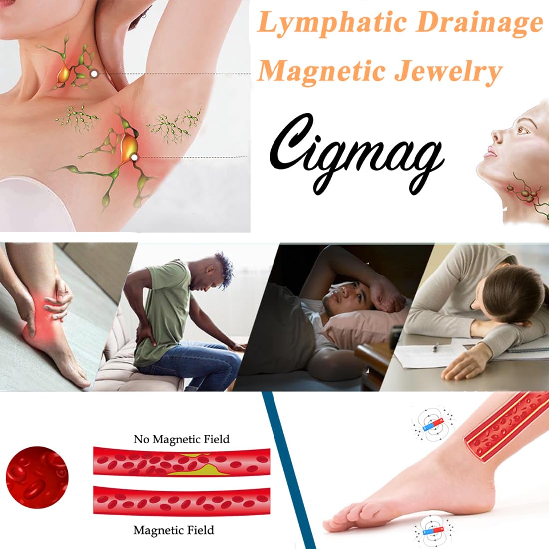 Cigmag Copper Anklet for Women Ultra Strength Solid Copper Anklet Bracelet Adjustable Length with Sizing Tool