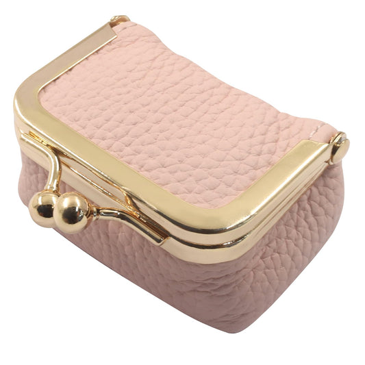 Zorfeter Genuine Leather Mini Jewelry Box, Portable Coin Purse Vintage-inspired Jewelry Case, Travel Organizer for Women(Pink)