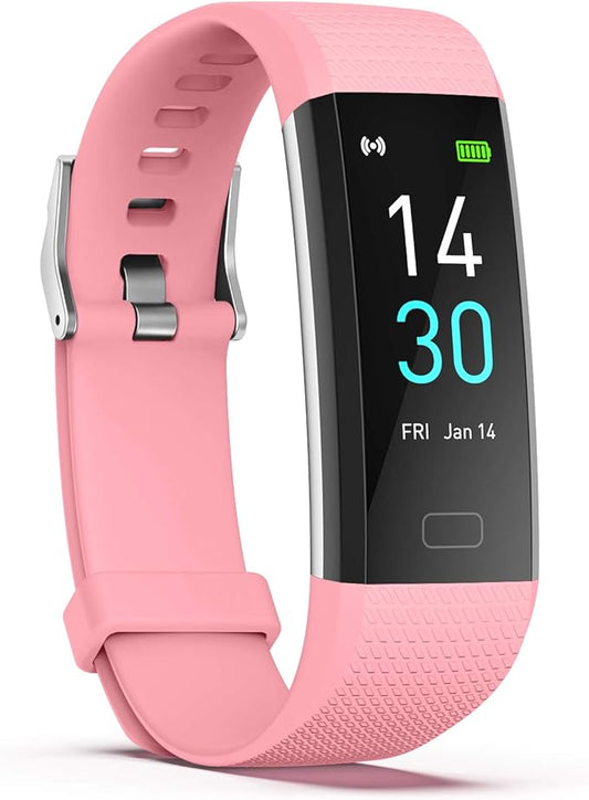 ENGERWALL Fitness Tracker with Step Counter/Calories/Stopwatch, Activity Tracker with Heart Rate Monitor, IP68, Health Tracker with Sleep Tracker, Smartwatch, Pedometer Watch for Women Men Kids