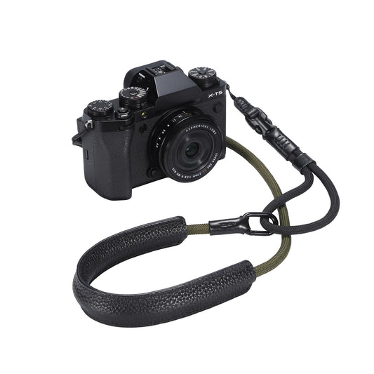 DBZZ Camera Leather Shoulder Neck Strap Wrist Dual-purpose with Quick Release Buckles For Fuji For Nikon For DSLR/SLR Cameras (green+black)