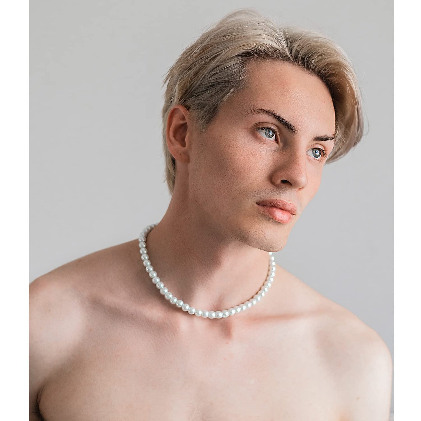 Aleasha 14" 4mm Pearl Choker for Women Faux Small White Pearl Strand Necklace Jewelry Gifts