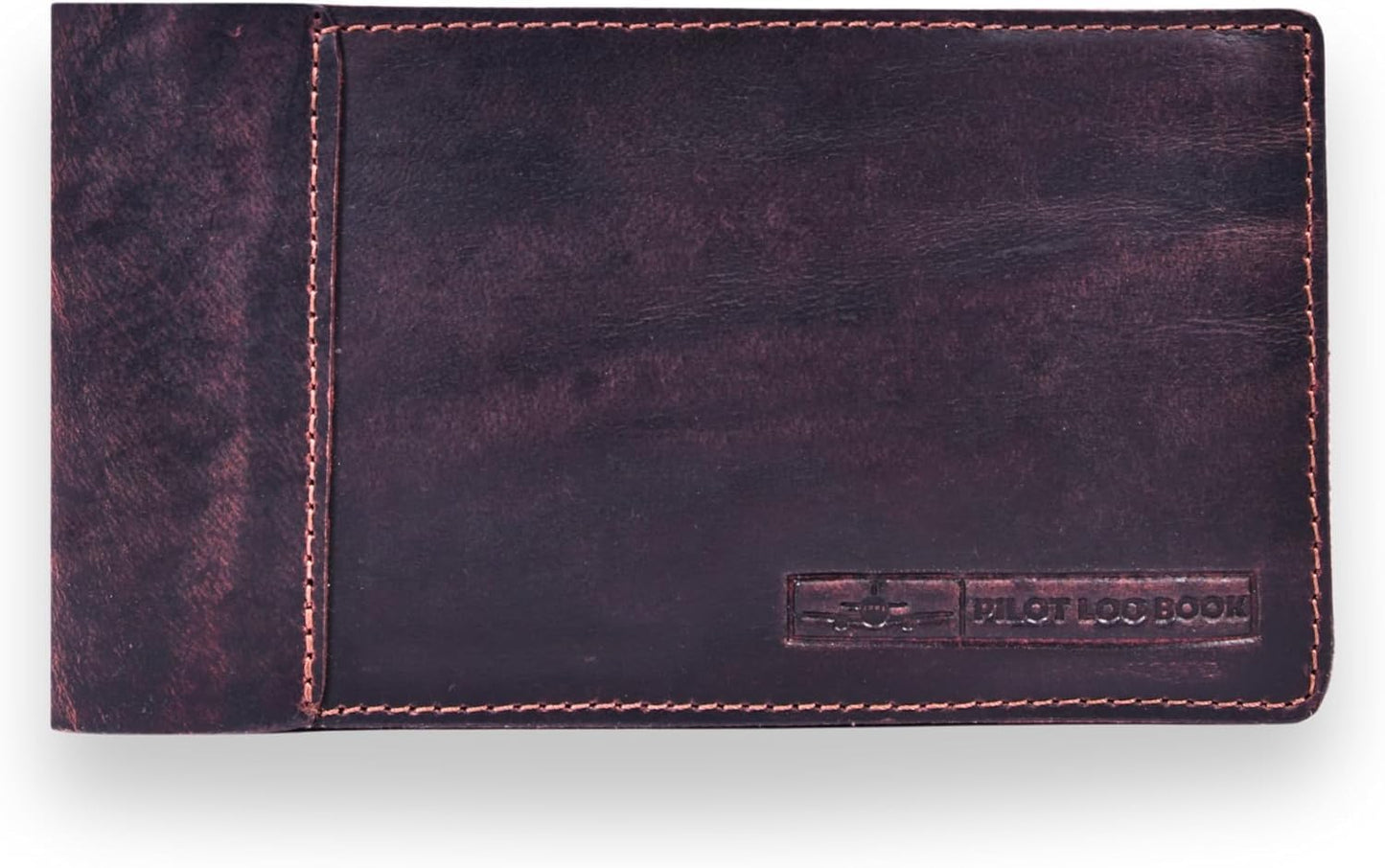 Tolredo Pilot Log Book TL-SP-30 Flight Standard Logbook Top Grain Cow Leather Refillable Bleedproof Paper 96 Pages (Stressed Walnut)