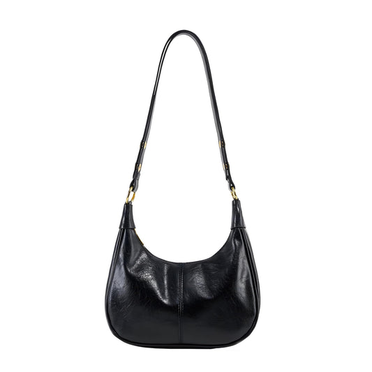 JYG Small Hobo Bags for Women Retro Crescent Black Shoulder Purse Fall Soft Crossbody Handbag 2026