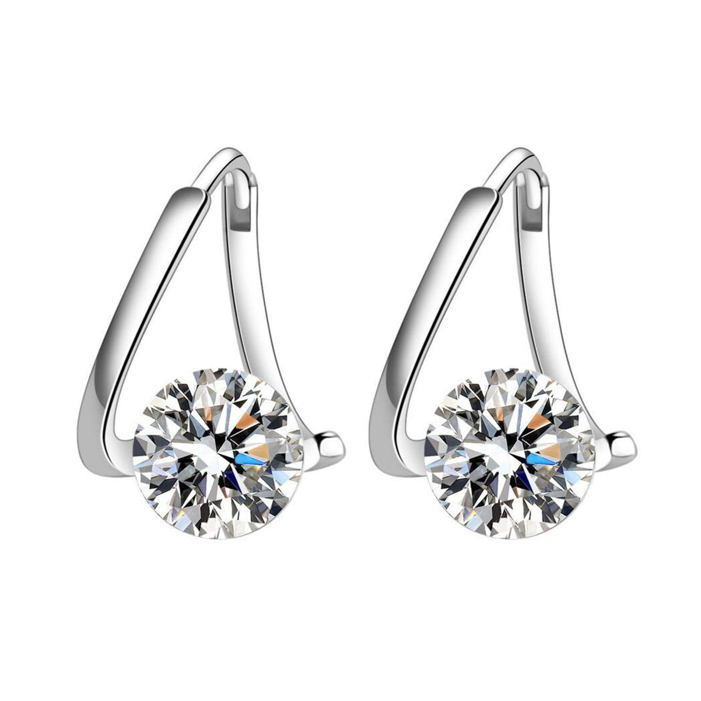 Halolux Lymphatic Germanium Earrings for Women, 2 Pairs Dainty CZ Zircon Acupressure Earrings for Lymphvity Drainage Support Hypoallergenic Ear Jewelry Gift (Silver1)