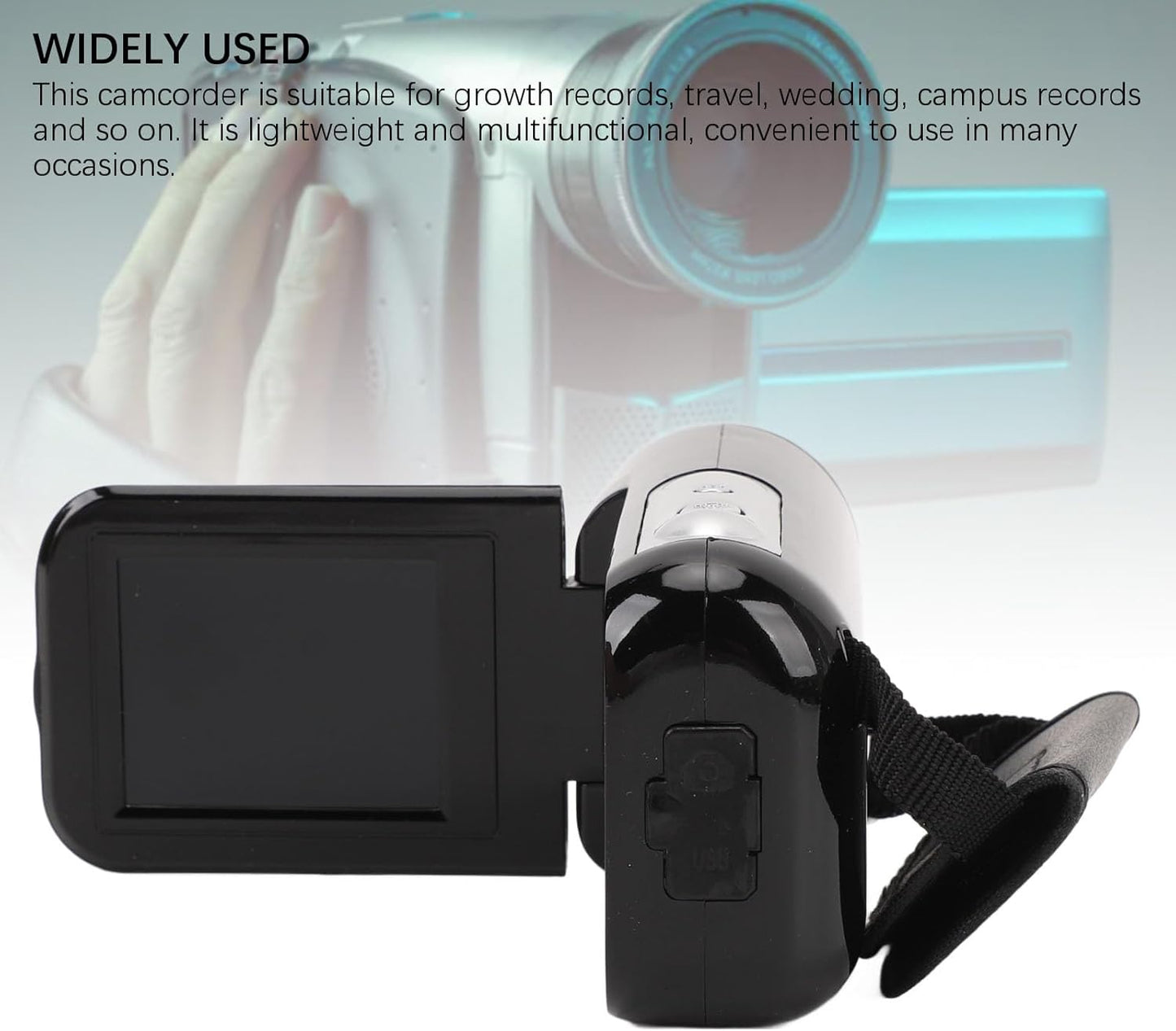 Aoaoy 16MP 1080P 16X 2.0inch 1/4 Inch Camcorder Digital Zoom Rotatable Screen Anti Shake USB Port Threaded Hole Video