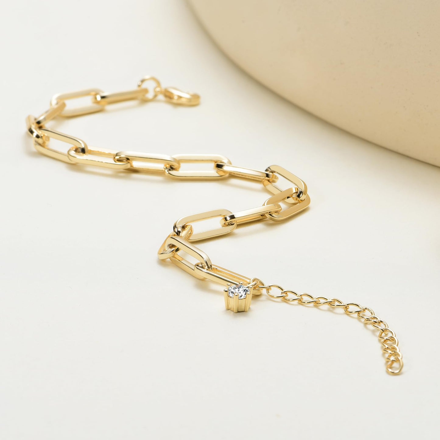 shinelab Paperclip Bracelet for Women Couple Bracelets with Chain Strand Jewelry for Men_7inches