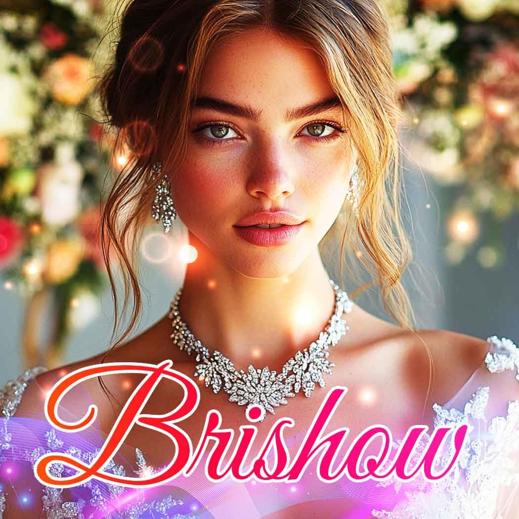 Brishow Bridal Choker Necklaces Set Silver Wedding Jewelry Sets Formal Rhinestone Necklace and Earring Set for Women (silver)