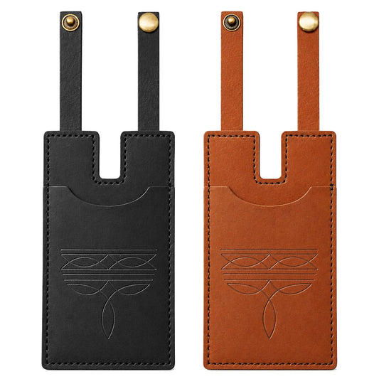 RJLCTH 2 Pcs Western Boot Wallet for Women, Brown/Black Leather Credit Card Holder, Snap Strap Insert for Standard Women's Western Boots, Casual Storage for Rodeos and Country Concerts