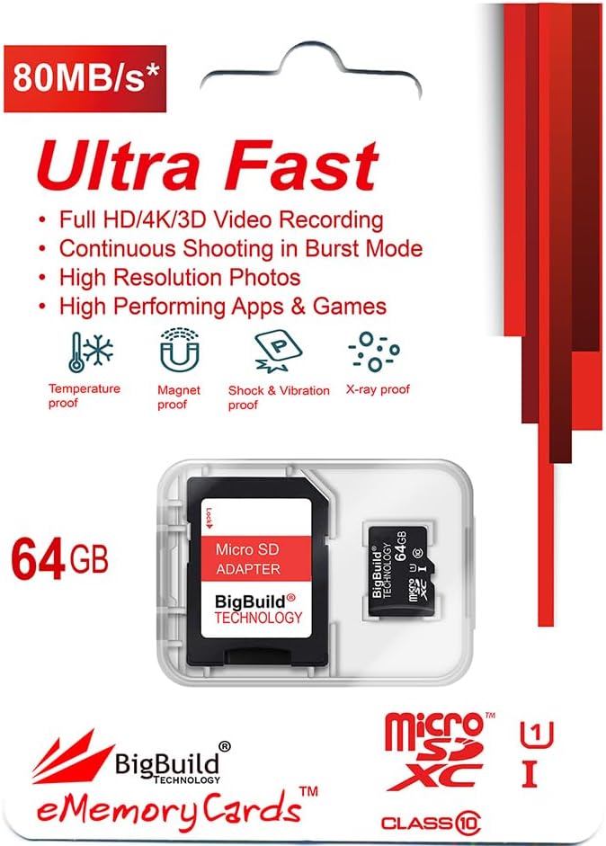 BigBuild Technology 64GB A9/A9+, Active4 Active5, Xcover7 Micro SDXC Memory Card for Samsung Galaxy Tab Pro, Tablets