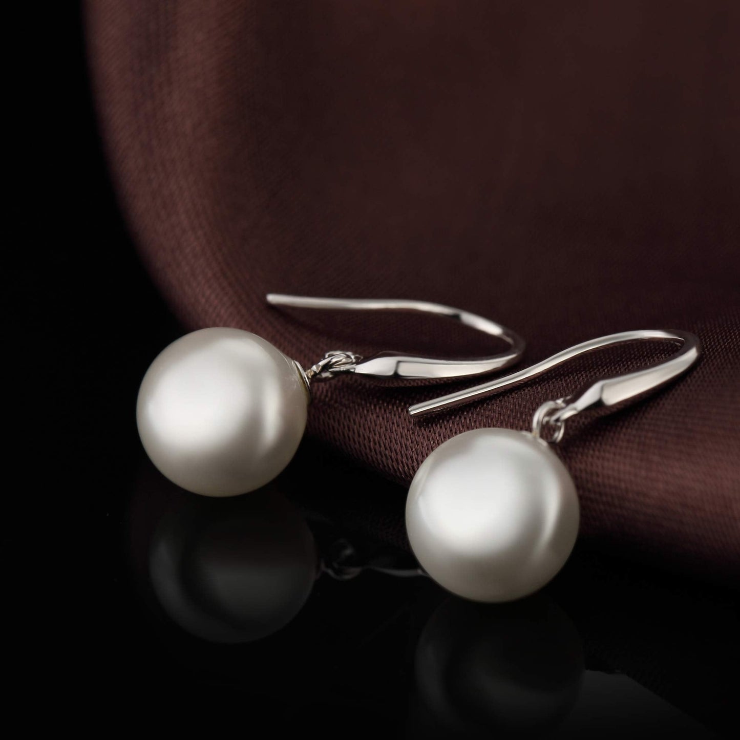 Han han Pearl Dangle Earring for Women 925 Sterling Silver Drop Earrings 10MM