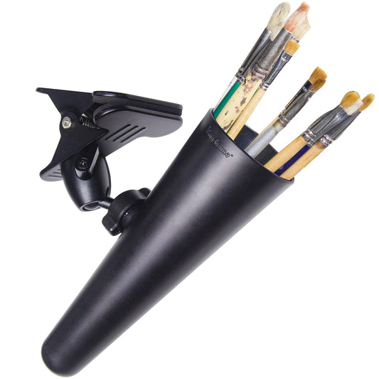 CUGEBANNA Paint Brush Holder with Metal Clip, Adjustable 360° Ball Mount,Suitable for Painters' Studios or Plein Air Painting,Portable Brush Holder for Oil Painting, Acrylic or Watercolor, etc