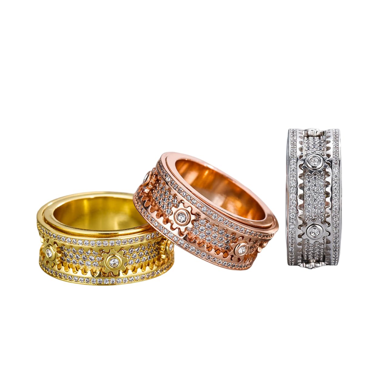 Xarewx Mindfulness Rings for Women, Fidget Ring, Adjustable Anti-Anxiety Fidget Rings, Menopause and Stress Ring, Calm & Everyday Wear(3pcs, 12)