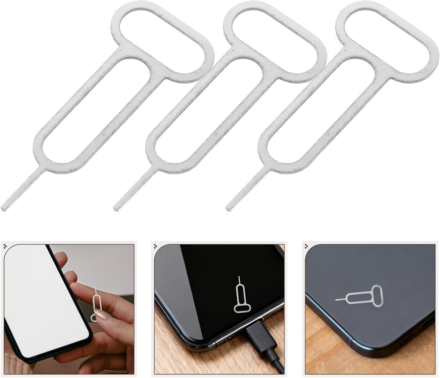 300pcs Set Sim Card Removal Tool and Eject Pin Needle Stainless Steel for Smartphone Sim Tray Opening and Disassembly