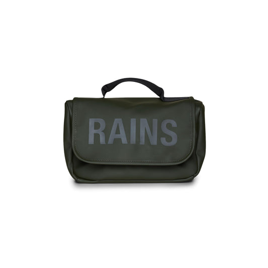 RAINS Texel Wash Bag – Green Waterproof Toiletry Travel Organizer for Men and Women - Wash Bag with Zip Closure and Multiple Compartments – 2 Year Warranty
