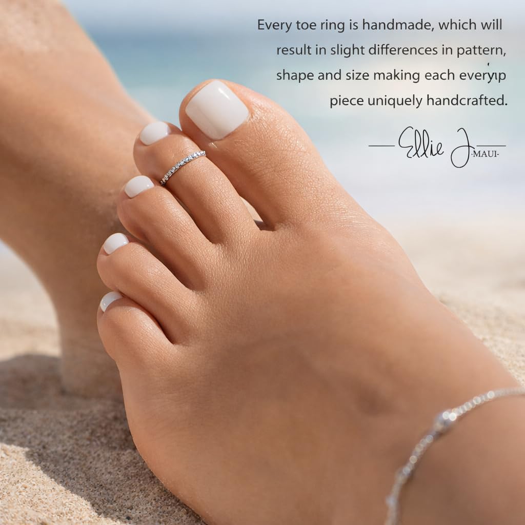 Ellie J Maui Open Toe Rings for Women - Handmade Adjustable Sterling Silver, Yellow Gold and Rose Gold Filled Rings