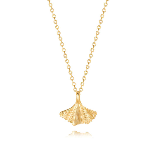 CANEVINKA 18K Gold Plated Ginkgo Leaf Pendant Necklace Autumn Dainty Personalized Handmade Layered Charm Necklace Bohemian Adjustable Pendant Thin Cable Chain Necklace for Women