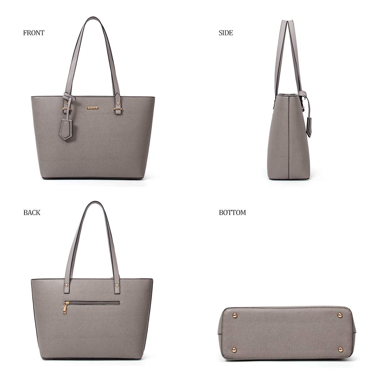 Women Fashion Synthetic Leather Handbags Tote Bag Shoulder Bag Top Handle Satchel Purse Set 4pcs