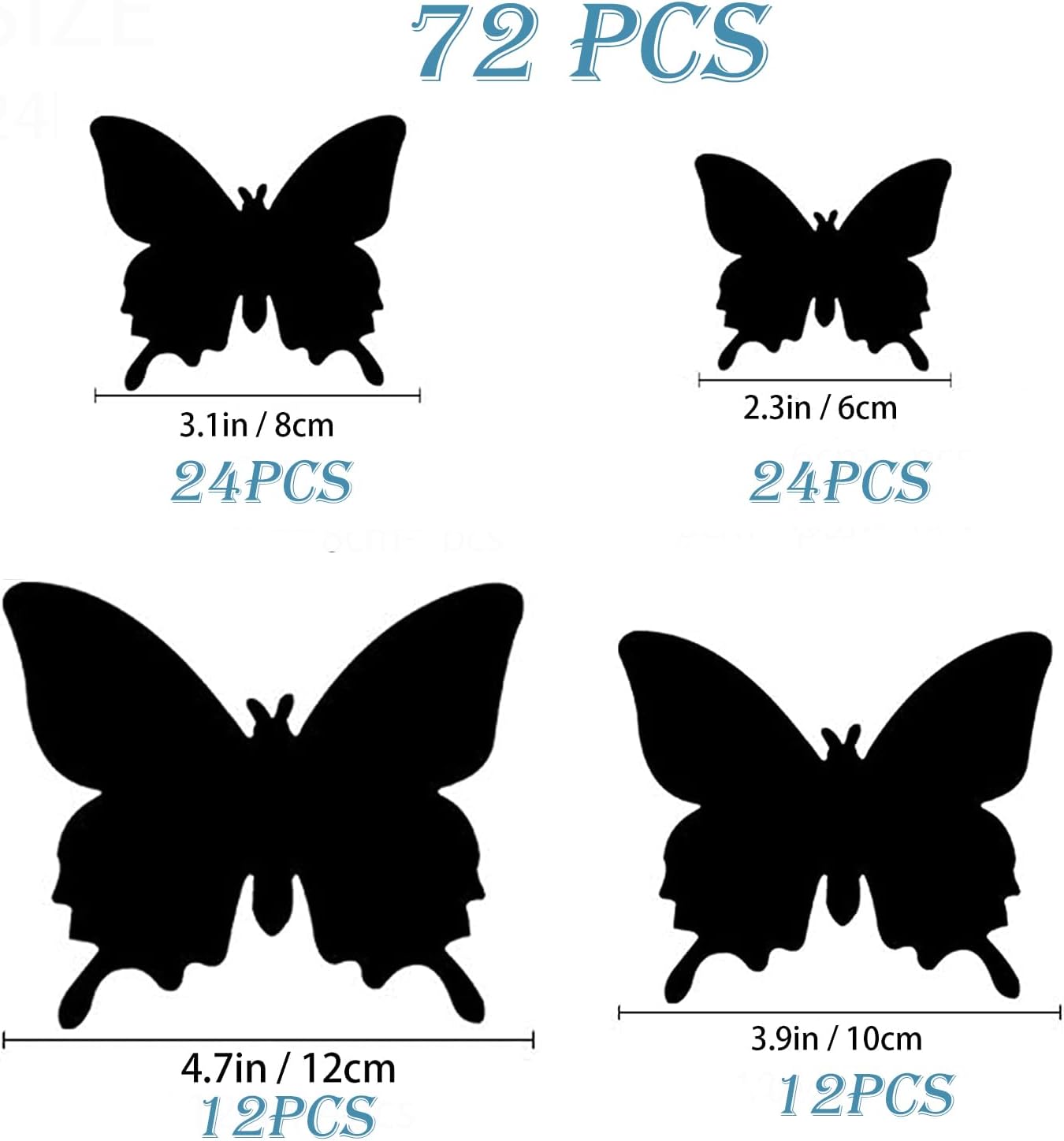 OPSEAM 3D Butterfly Wall Decor - 72 PCS White Butterfly Stickers with Magnets for Party Decorations