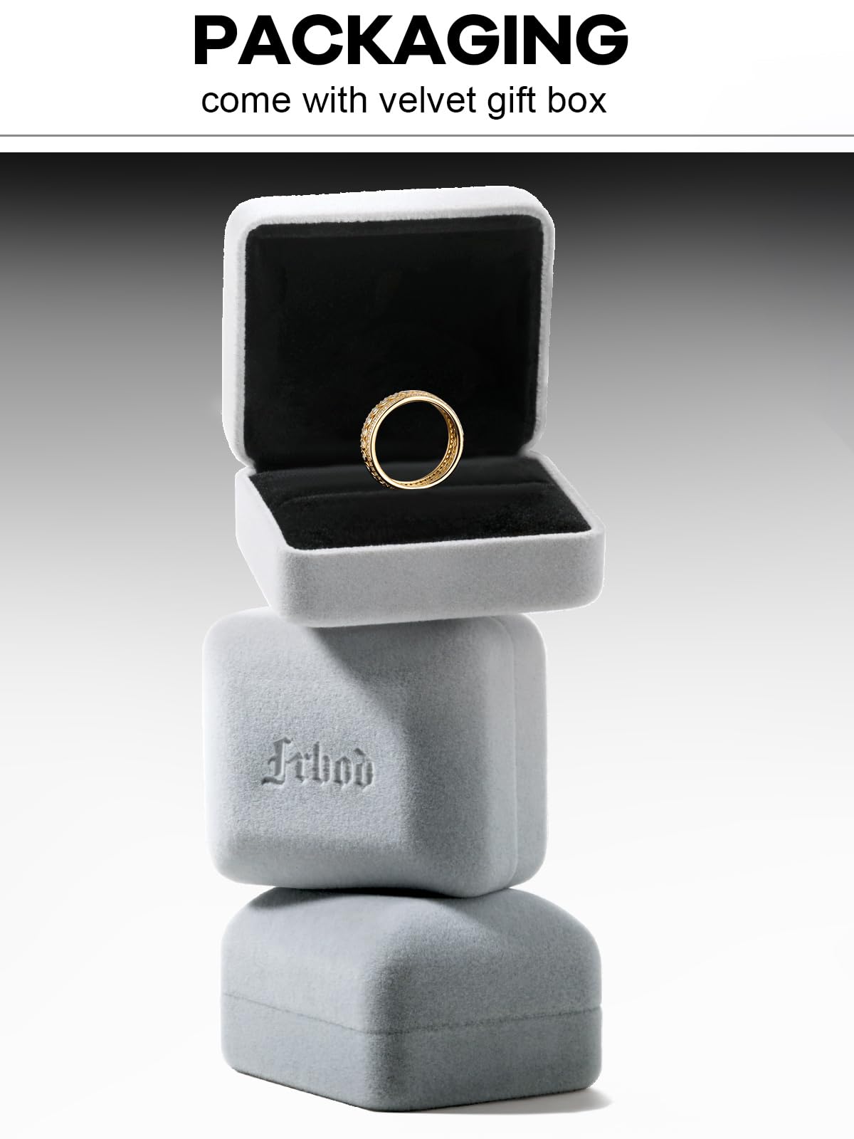 Frbod Womens Moissanite Ring Wide Diamond Row Rings Bezel Moissanite Gold Plated Bands Gifts for Wife Men Size 8