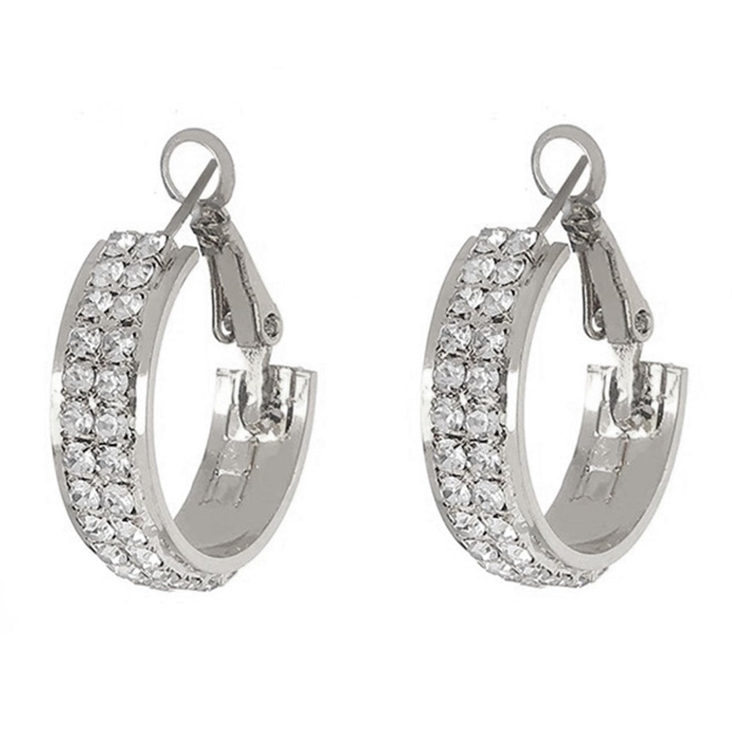 Lymphatic Activity Hoop Earrings, Lymphatic Drainage Slimming Hoop Earrings Lymphvity Germanium Earrings Cubic Zirconia Earrings Jewelry Gifts for Women (silver)