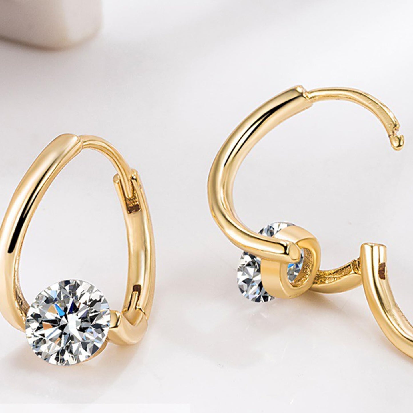 Halolux Lymphatic Germanium Earrings for Women, 2 Pairs Dainty CZ Zircon Acupressure Earrings for Lymphvity Drainage Support Hypoallergenic Ear Jewelry Gift (Gold+Silver)