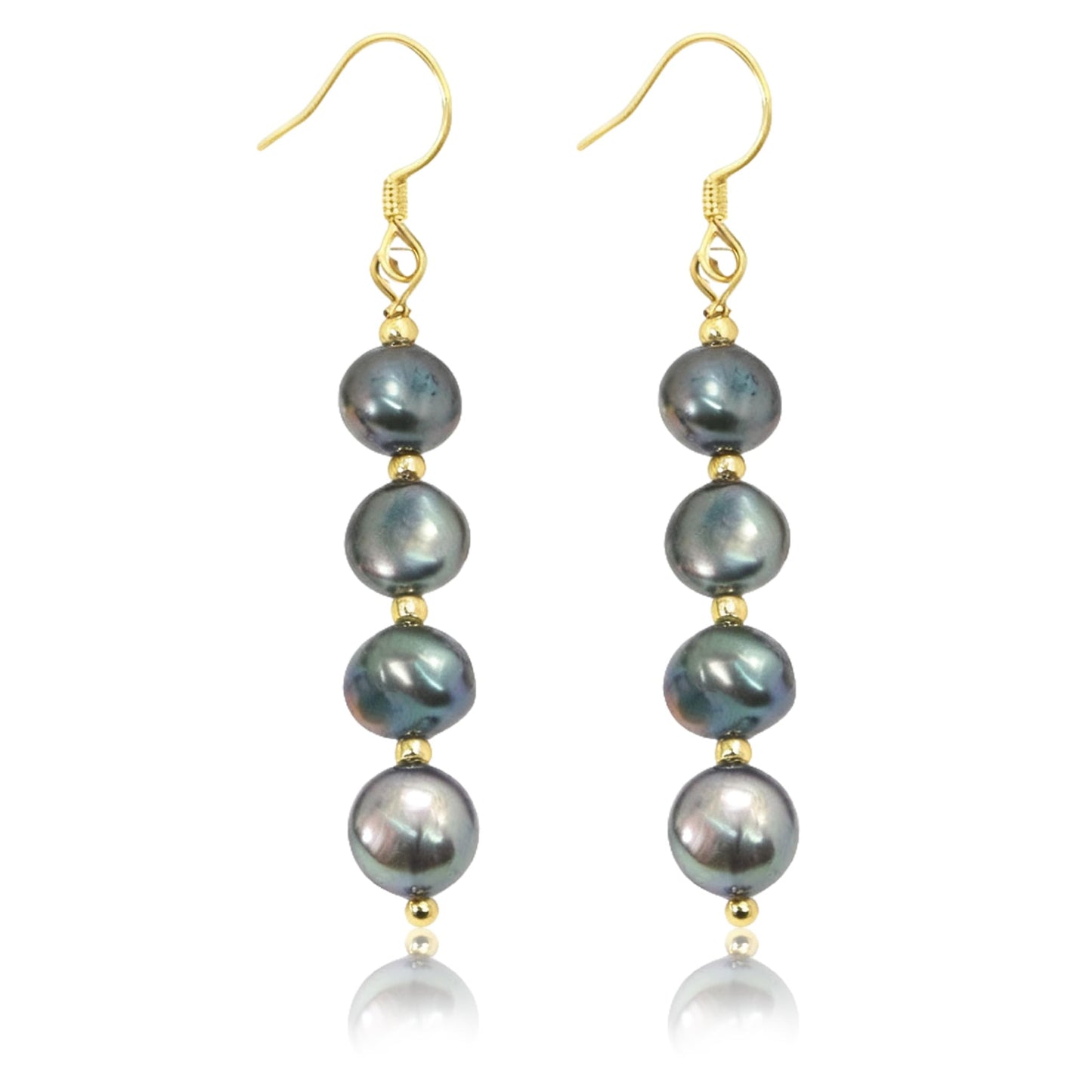 Handmade Tahitian Baroque Seawater Black Pearl Drop Earrings for Women , Black Pearls Dangle Earrings Hypoallergenic , Trendy Formal Jewelry Gifts for Wedding, Bridal & Special Occasion Valentines'day Mother's Day Back-to-school Gifts