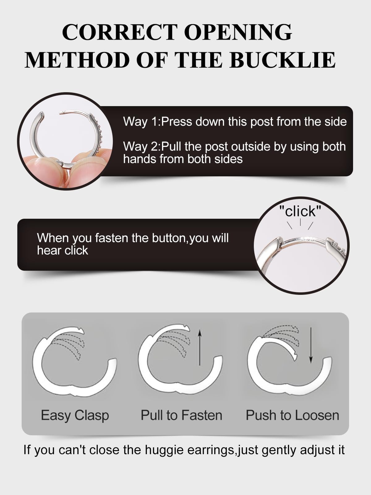 SILVERCUTE 925 Sterling Silver Huggie Hoop Earrings for Women,Hypoallergenic 14K Gold Plated Small Hoop Earring Cubic Zirconia Cartilage Earring Lightweight Huggies Earrings for Women,8/10/12mm