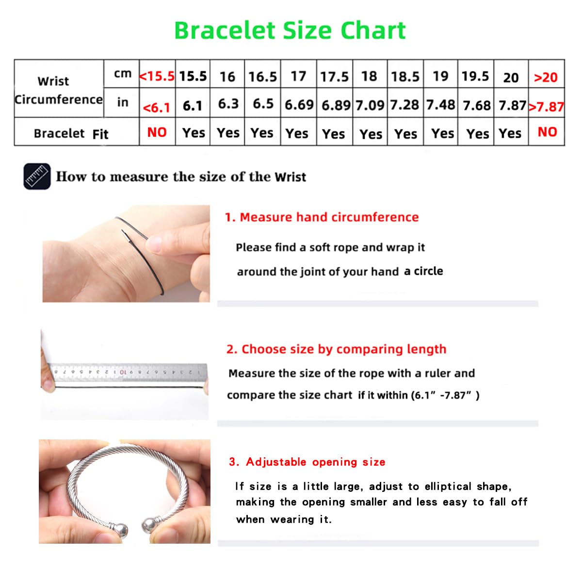 BOLAGTIER Stainless Steel Twisted Cable Wire Bracelets Adjustable Open Cuff Bangle Bracelet Vintage Jewelry Gift for Women (C-Rainbow)