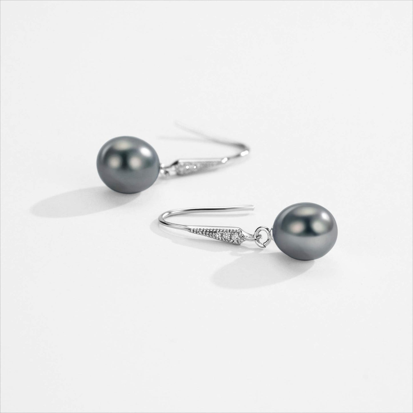 Black Freshwater Pearl Earrings Dangle Drop Earrings Sterling Silver Accented Fine Jewelry For Women