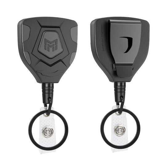 MNGARISTA Heavy Duty Retractable Keychain with Belt Clip, ID Badge Reel Key Chain, Badge Holder with 31.5' Steel Cord and Key Ring, 9.0oz, 2-Pack