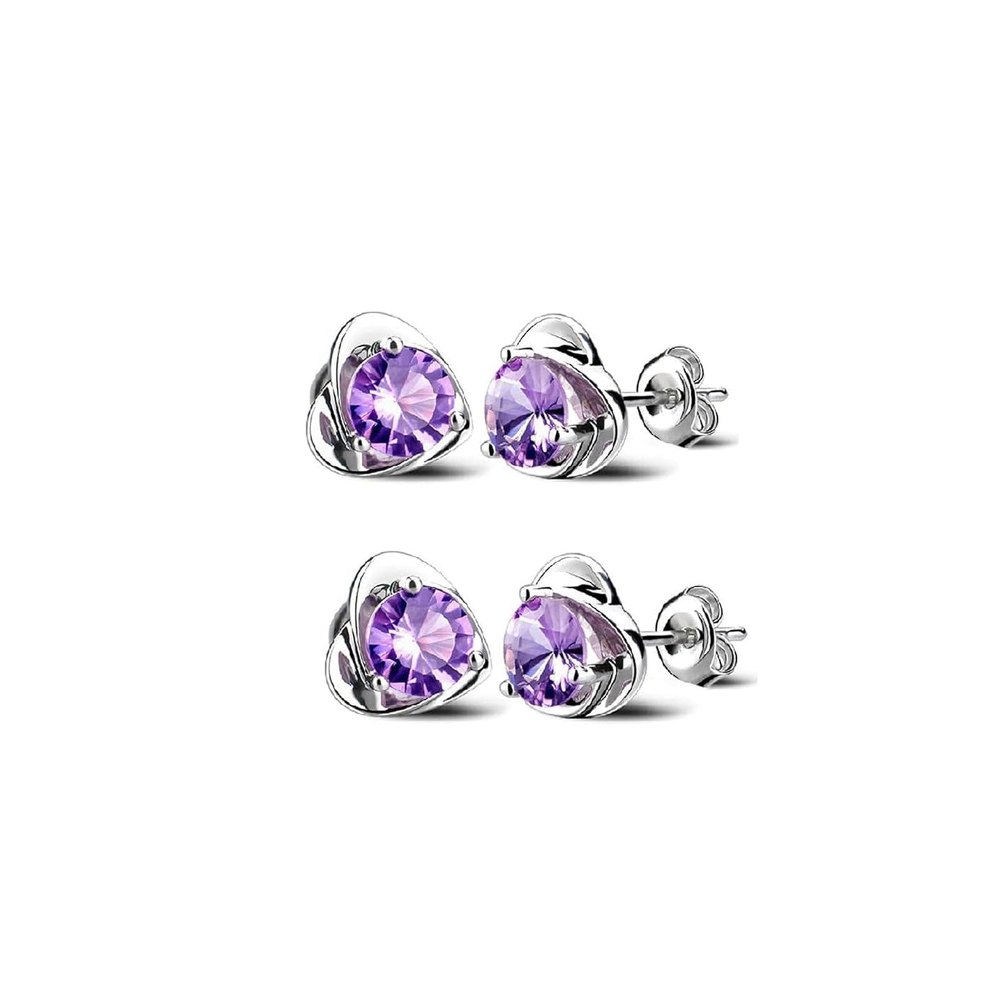 2 Pairs Halolux Lymphvity Germanium Earrings , Halolux Lymphvity Drainage Cubic Zirconia Earrings Lymphati Activity Hoop Earrings for Women Lymphvity Therapy Earring Jewelry (Light purple+Light purple)
