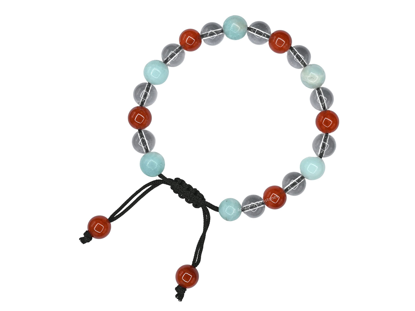 Amazing Gemstone Creativity Manifestation Bracelet - Clear Quartz Amazonite Carnelian Set for Men Women Healing Calming Anxiety Stress Relief Gifts Pulseras Para Hombres Mujer Stocking Stuffers