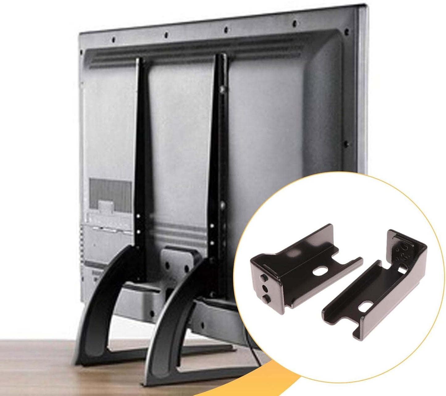LeeQinersw TV Stand Metal Replacement Base Brackets Mounting Kit Stable Support Easy Installation Cart Suitable
