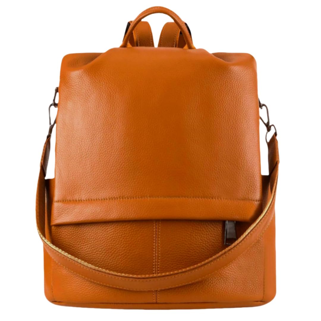 Wesccimo Genuine Leather Antitheft Backpack Purse For Women