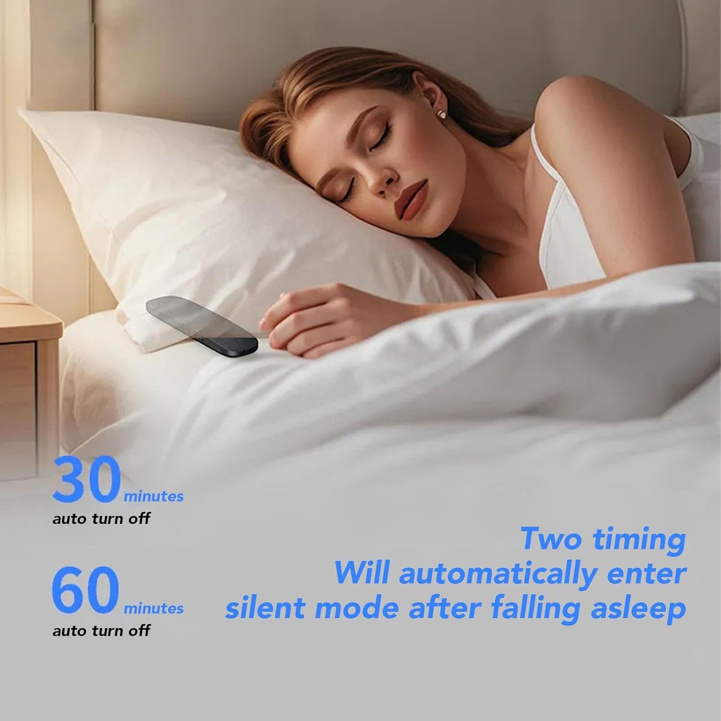 Diyeeni 300mAh Under Pillow Speaker Bluetooth for Sleeping, Portable Bluetooth Speaker with Bone Conduction, White