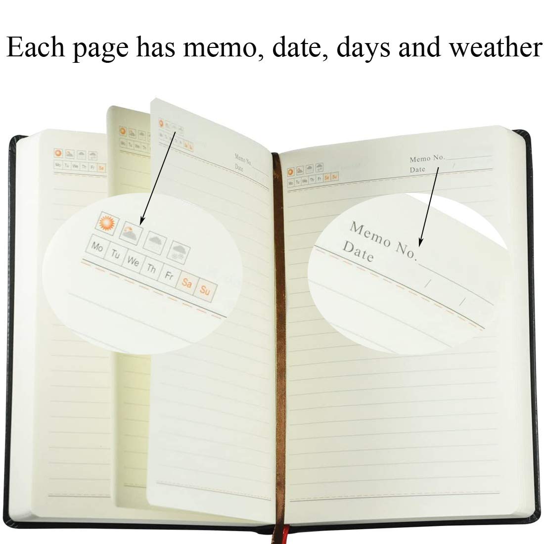 Lemical 720 Pages Horizontal Line Notebook with Pen Gift Set Vintage Retro Leather Cover Thick Notebook Travel Journal Diary Writing Book Memo Journal Notepad Diaries Drawing Sketchbook
