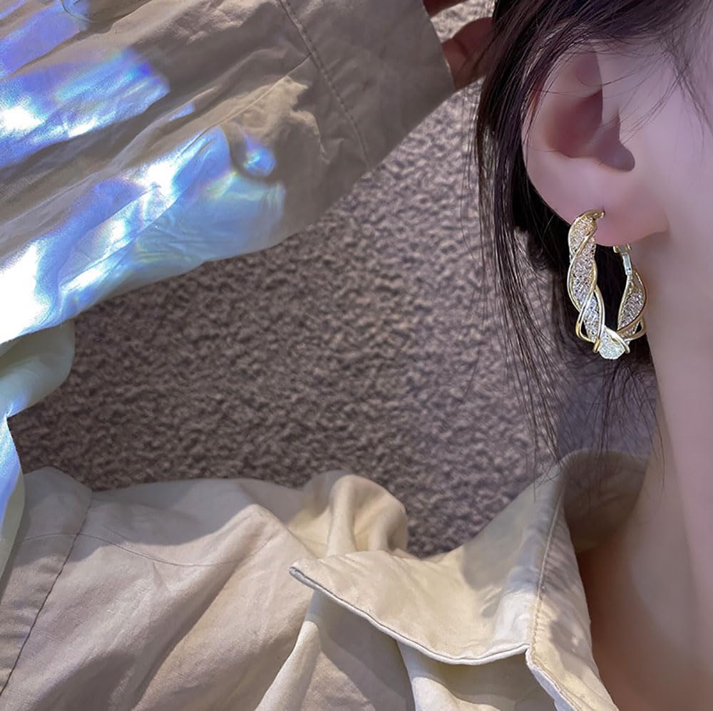 KRRHUEO Lymphatic Activity Hoop Earrings, Lymphvity Germanium Earrings, Acupressure Slimming Earrings, Hoops Earrings, Lymphvity Germanium Earrings Lymphatic Drainage Earrings (Gold 1Pairs)