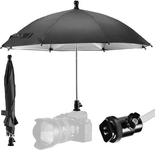 CamRebel DSLR Mirrorless Camera Hot Shoe Umbrella Rain Cover Protector Sunshade (Black)