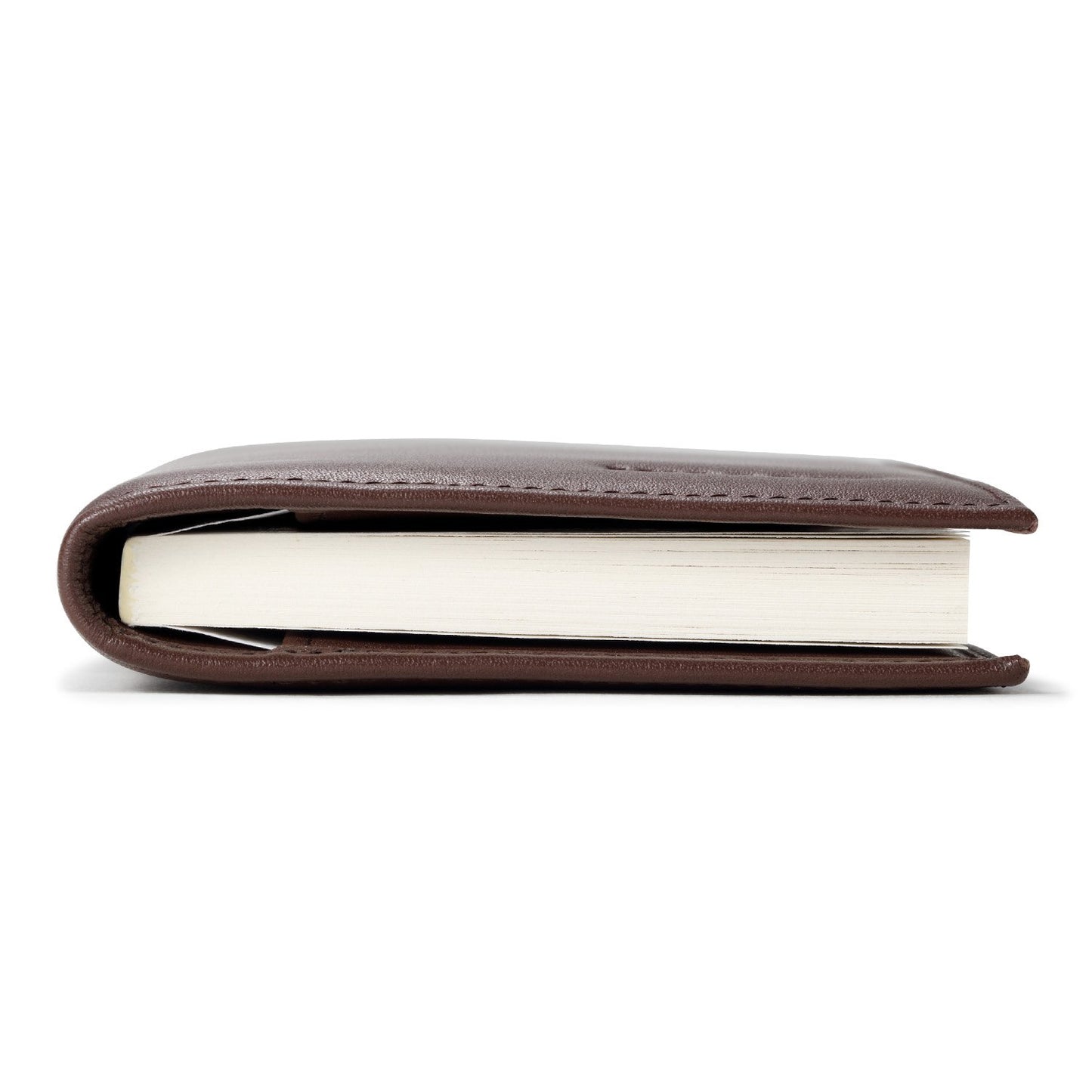HISCOW Minimalist Leather Checkbook Cover for Men & Women - Italian Calfskin (Brown)