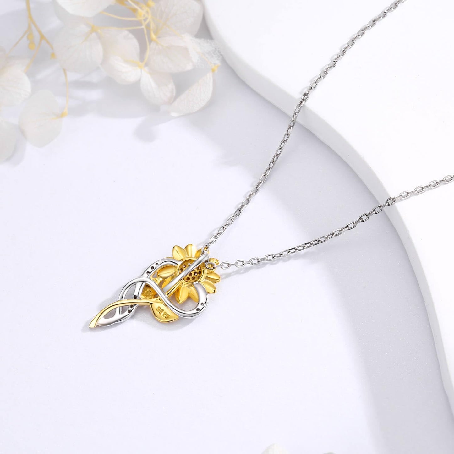 oGoodsunj Mothers Day Gifts Sunflower Necklace for Women Sterling Silver Sunflower Jewelry Set Anklet Bracelet Earrings You Are My Sunshine Pendant Gifts for Mom Daughter Wife (Sunflower Necklace)