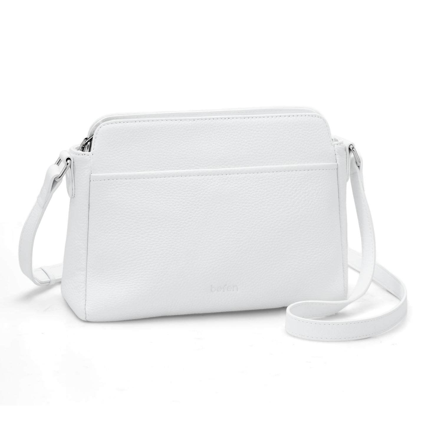 befen Small White Purses for Women Genuine Leather Crossbody Bags with RFID Blocking Anti Theft Travel Cross Body Hangbags 2026 Spring Summer Purse