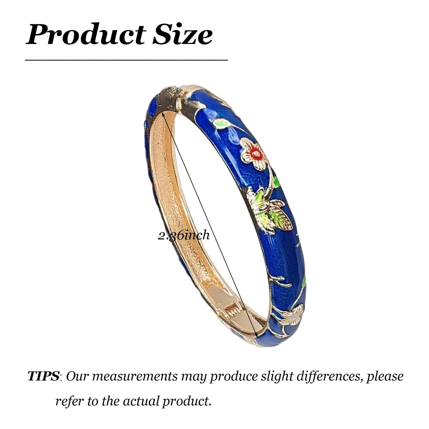 KummerSaprk Vintage Flower Bangle for Women Chinoiserie Cloisonne Bracelet for Women Trendy Women's Bangle Bracelets Cloisonne Jewelry Gifts