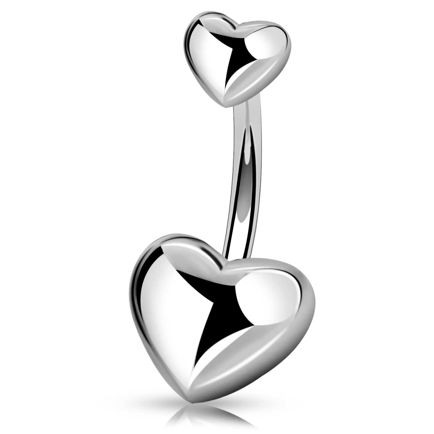 Melighting Titanium Belly Button Ring 14G Heart Belly Ring Internally Threaded G23 Titanium Navel Piercing Hoop Navel Barbell Body Piercing Jewelry 10 mm